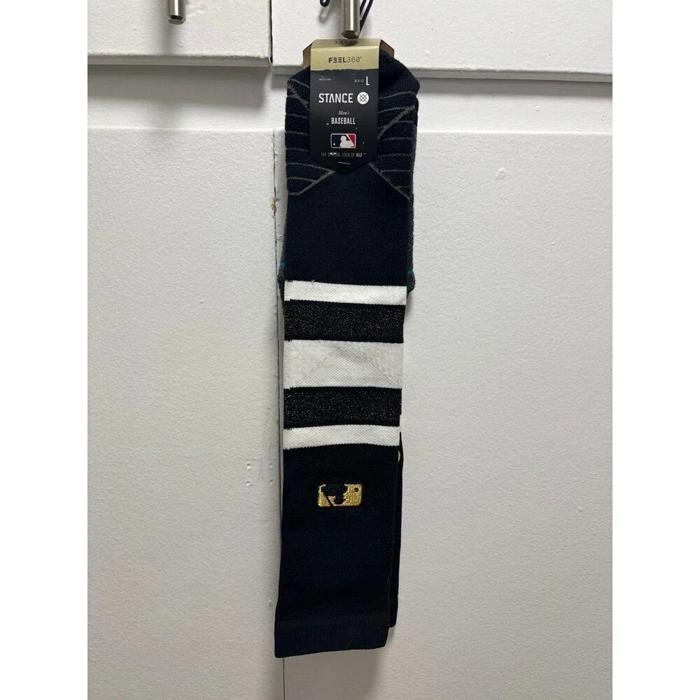 Stance MLB Men’s Baseball Socks Black Gold Size Large New With Tags